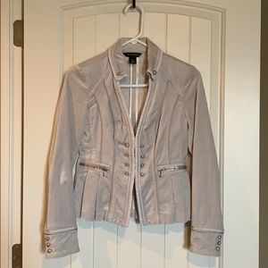 White House Black Market Light Grey Velvet Blazer